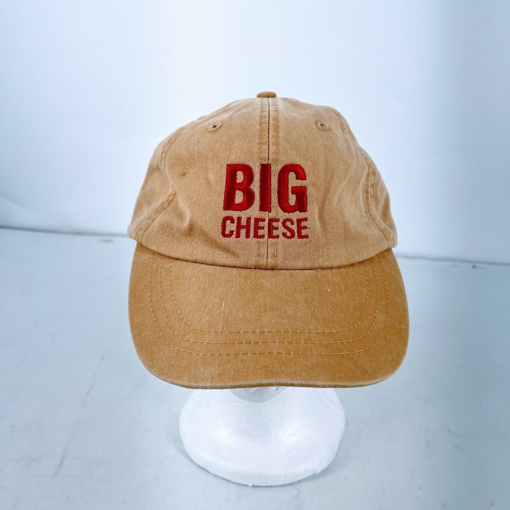Adams Big Cheese Murray Embroidered Dad Hat Khaki Tan Cotton Strapback Cap